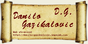 Danilo Gazikalović vizit kartica